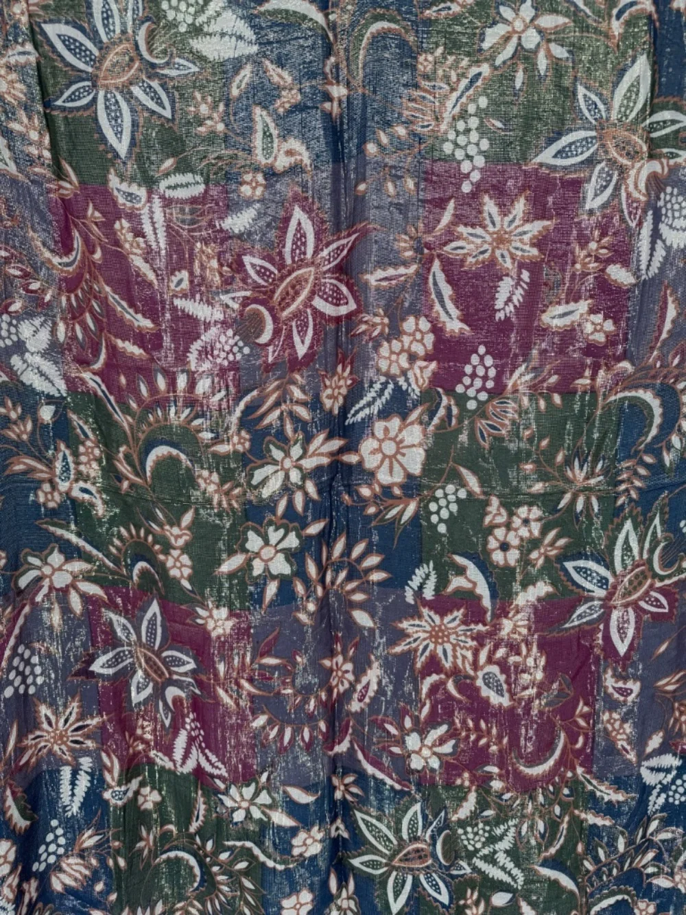 Vintage Oscar de la Renta Silk Blend Paisley Floral Scarf Sarong Wrap